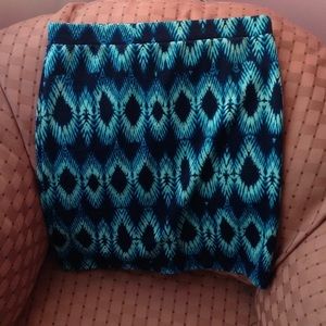 Blue Print Pencil Skirt